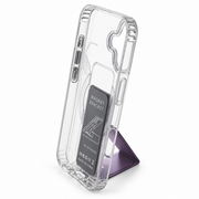 Clear Magnetic Kickstand Case for iPhone 17 – Purple