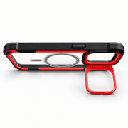 Red & Black Clear MagSafe Kickstand Case for iPhone 15 Pro Max