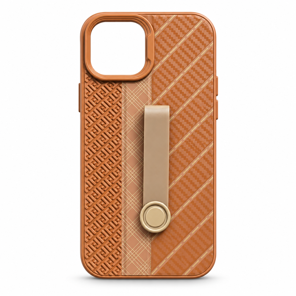 Protective Case with Finger Grip Strap for iPhone 13 / 14 – Orange