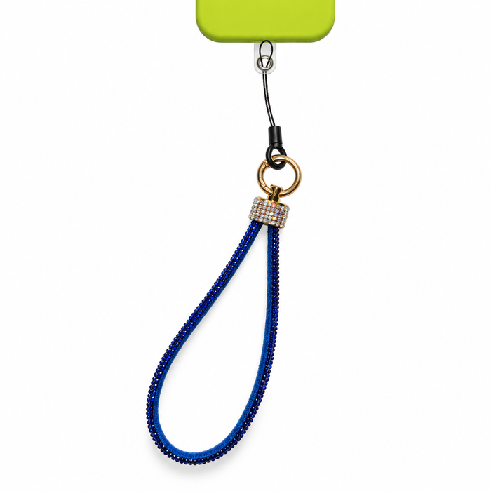 Blue Rhinestone Phone Wrist Strap