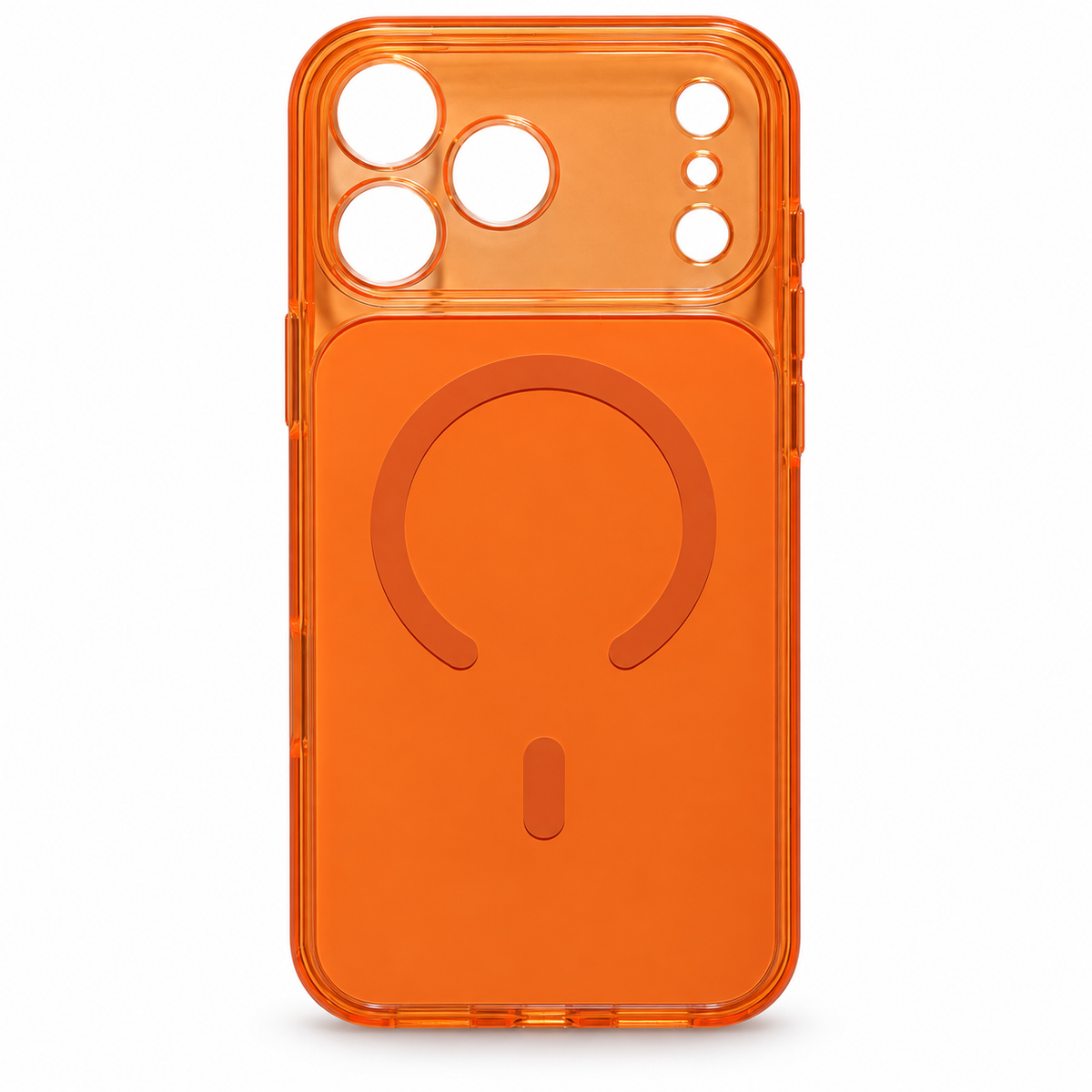 Transparent MagSafe Case for iPhone 17 Pro Max – Orange