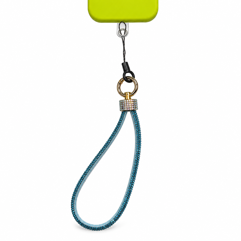 Turquoise Rhinestone Phone Wrist Strap