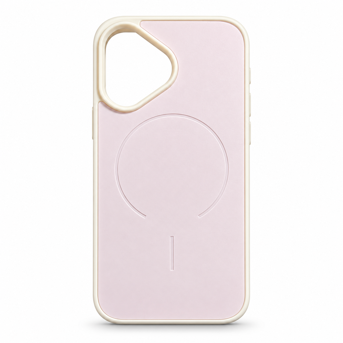 Pink & Cream Protective Case for iPhone 16 – No MagSafe