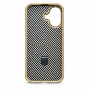 Carbon Fiber-Style MagSafe Ring Stand Case for iPhone 17 – Beige