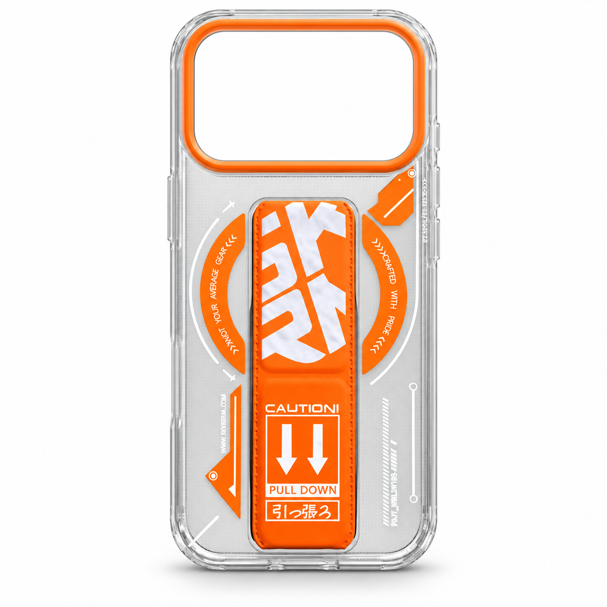 Clear Kickstand Protective Case for iPhone 17 Pro Max – Orange