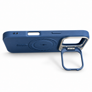 Navy Blue MagSafe Kickstand Case for iPhone 16 – Camera Stand Design