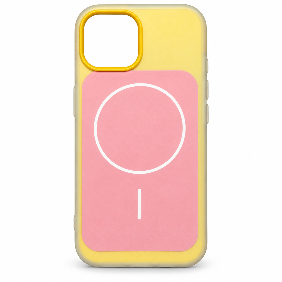 Protective MagSafe Case for iPhone 15 – Yellow & Pink