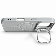 Silver MagSafe Kickstand Case for iPhone 16 – Camera Ring Stand